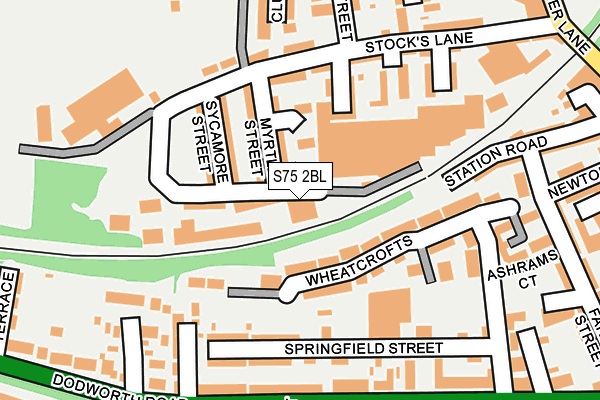 S75 2BL map - OS OpenMap – Local (Ordnance Survey)