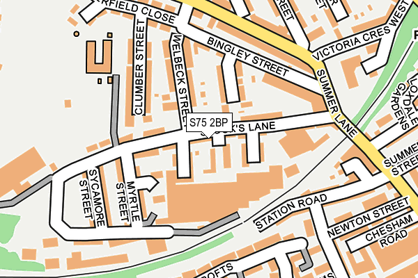 S75 2BP map - OS OpenMap – Local (Ordnance Survey)