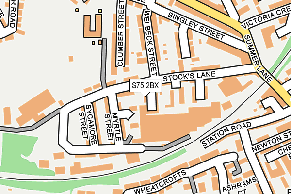 S75 2BX map - OS OpenMap – Local (Ordnance Survey)