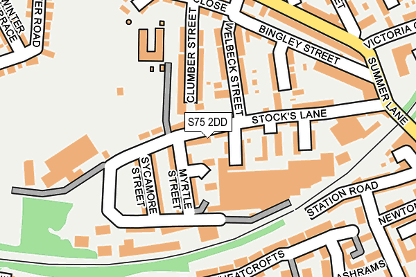 S75 2DD map - OS OpenMap – Local (Ordnance Survey)