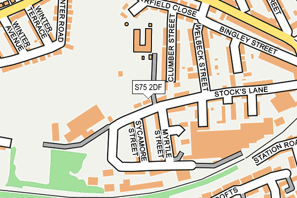 S75 2DF map - OS OpenMap – Local (Ordnance Survey)