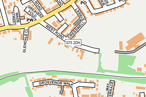 S75 2DH map - OS OpenMap – Local (Ordnance Survey)