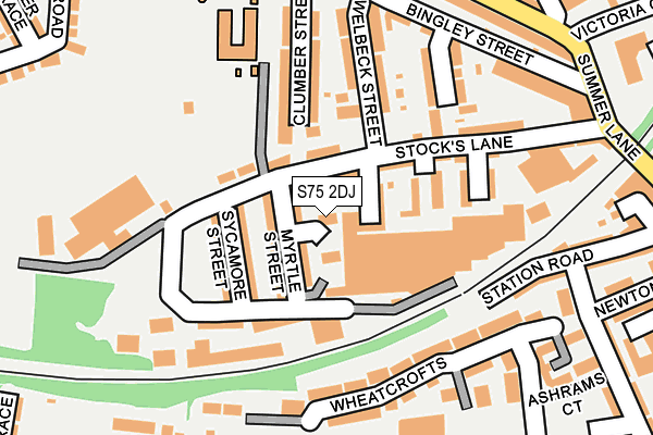 S75 2DJ map - OS OpenMap – Local (Ordnance Survey)