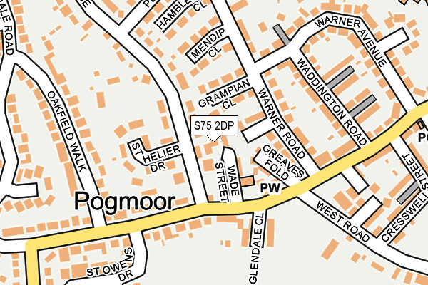 S75 2DP map - OS OpenMap – Local (Ordnance Survey)