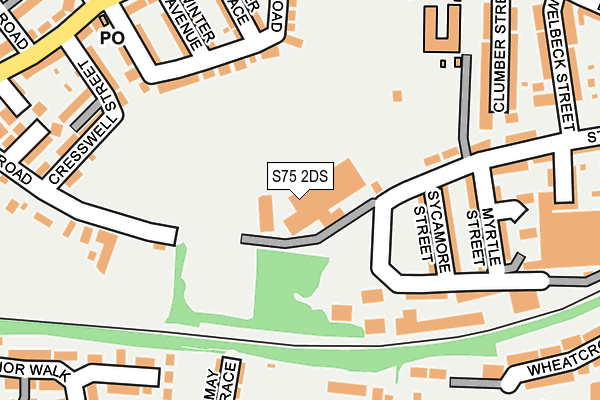 S75 2DS map - OS OpenMap – Local (Ordnance Survey)