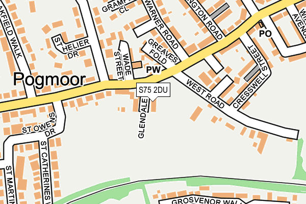 S75 2DU map - OS OpenMap – Local (Ordnance Survey)