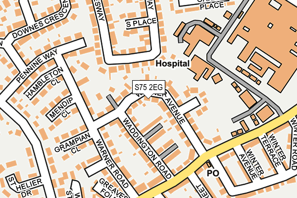 S75 2EG map - OS OpenMap – Local (Ordnance Survey)