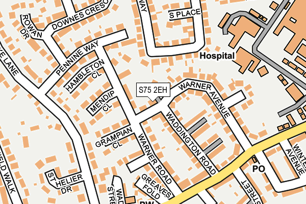 S75 2EH map - OS OpenMap – Local (Ordnance Survey)