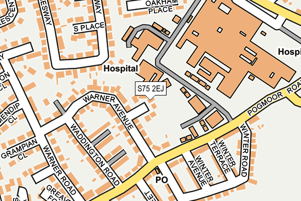 S75 2EJ map - OS OpenMap – Local (Ordnance Survey)