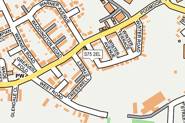 S75 2EL map - OS OpenMap – Local (Ordnance Survey)