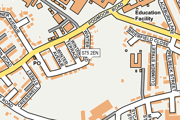 S75 2EN map - OS OpenMap – Local (Ordnance Survey)