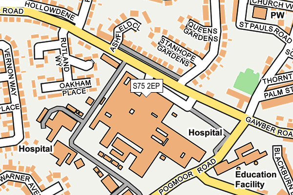 S75 2EP map - OS OpenMap – Local (Ordnance Survey)