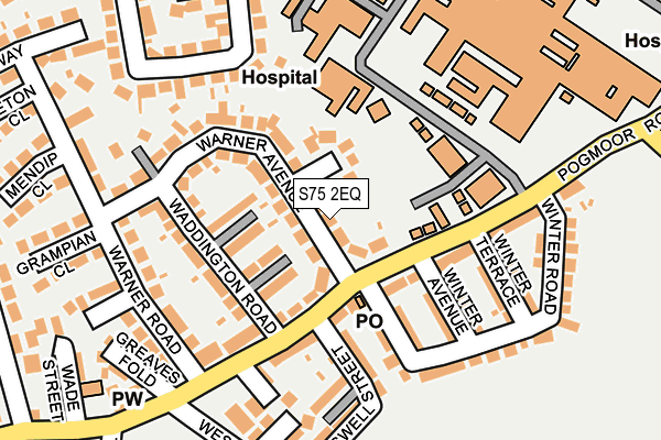 S75 2EQ map - OS OpenMap – Local (Ordnance Survey)