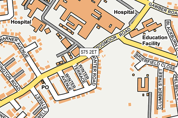 S75 2ET map - OS OpenMap – Local (Ordnance Survey)