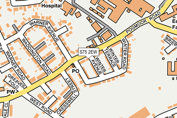S75 2EW map - OS OpenMap – Local (Ordnance Survey)