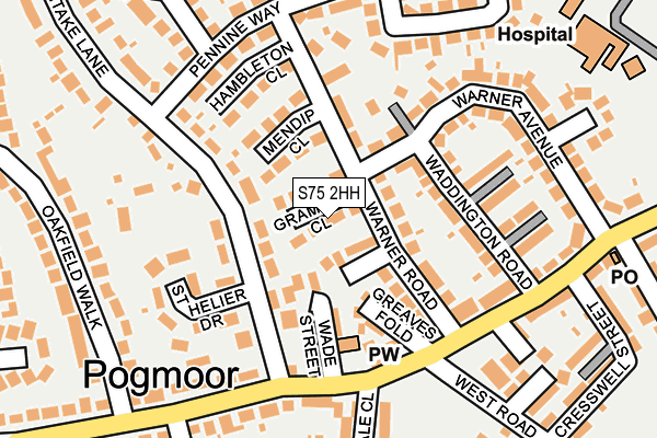 S75 2HH map - OS OpenMap – Local (Ordnance Survey)