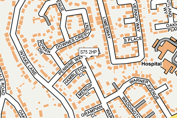 S75 2HP map - OS OpenMap – Local (Ordnance Survey)