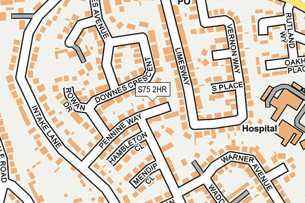 S75 2HR map - OS OpenMap – Local (Ordnance Survey)