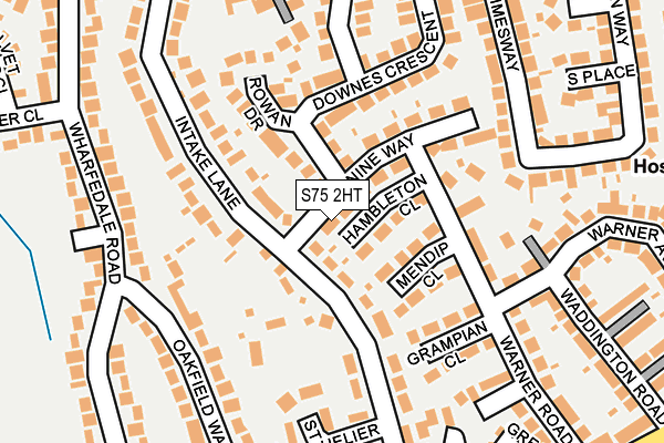 S75 2HT map - OS OpenMap – Local (Ordnance Survey)