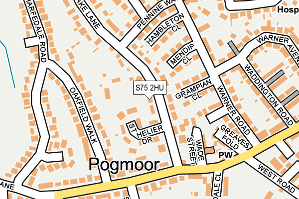 S75 2HU map - OS OpenMap – Local (Ordnance Survey)