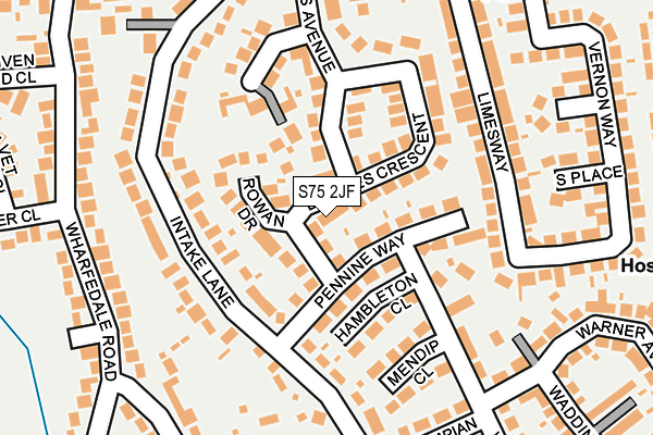 S75 2JF map - OS OpenMap – Local (Ordnance Survey)