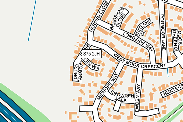 S75 2JH map - OS OpenMap – Local (Ordnance Survey)