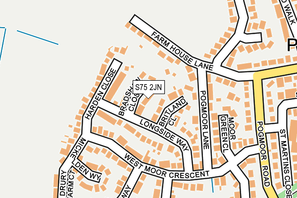 S75 2JN map - OS OpenMap – Local (Ordnance Survey)