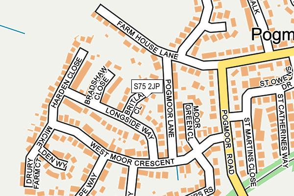 S75 2JP map - OS OpenMap – Local (Ordnance Survey)