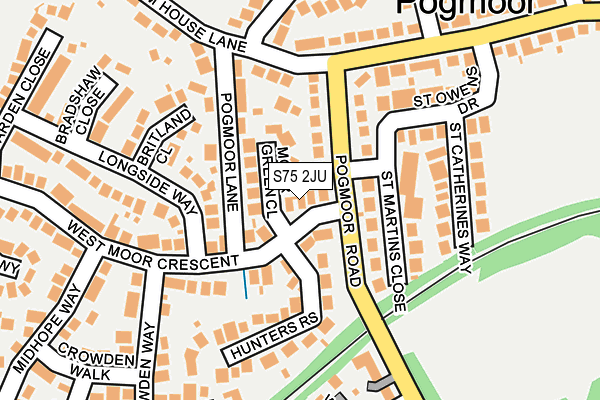 S75 2JU map - OS OpenMap – Local (Ordnance Survey)