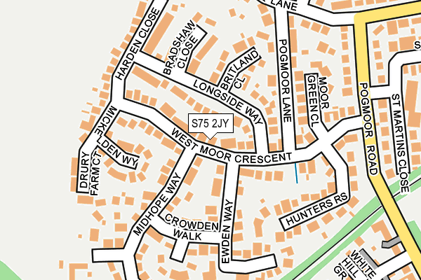 S75 2JY map - OS OpenMap – Local (Ordnance Survey)