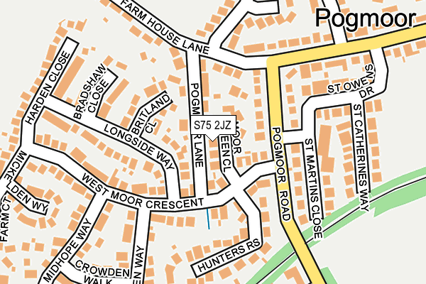 S75 2JZ map - OS OpenMap – Local (Ordnance Survey)