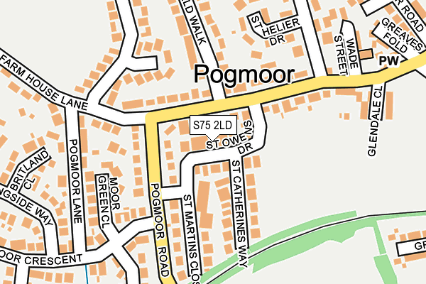 S75 2LD map - OS OpenMap – Local (Ordnance Survey)