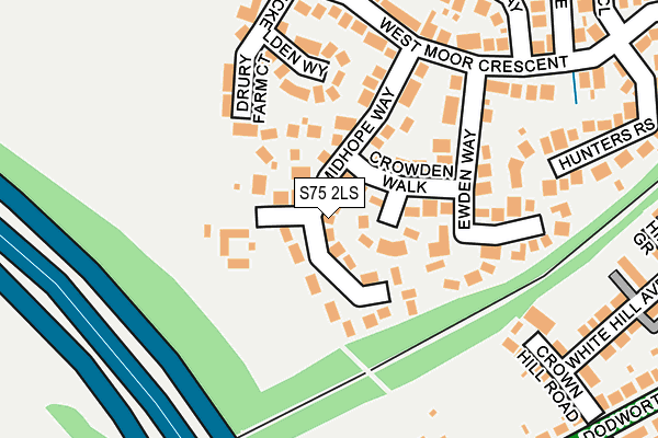 S75 2LS map - OS OpenMap – Local (Ordnance Survey)