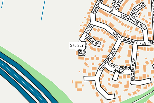 S75 2LY map - OS OpenMap – Local (Ordnance Survey)