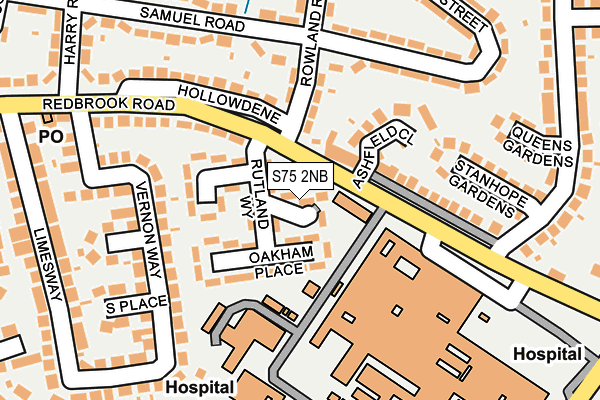 S75 2NB map - OS OpenMap – Local (Ordnance Survey)