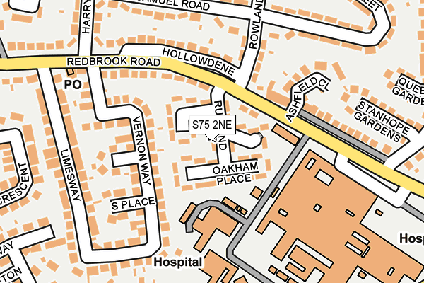 S75 2NE map - OS OpenMap – Local (Ordnance Survey)