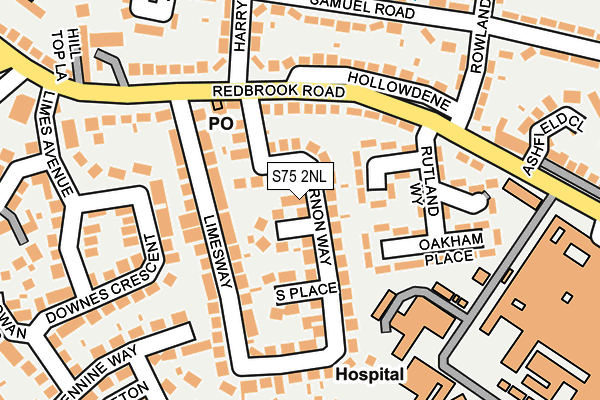S75 2NL map - OS OpenMap – Local (Ordnance Survey)