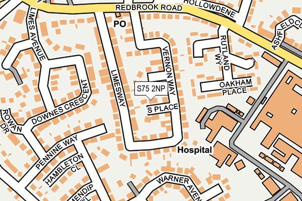S75 2NP map - OS OpenMap – Local (Ordnance Survey)