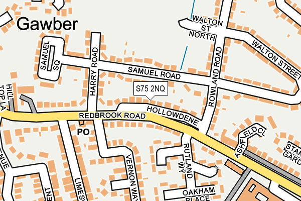 S75 2NQ map - OS OpenMap – Local (Ordnance Survey)
