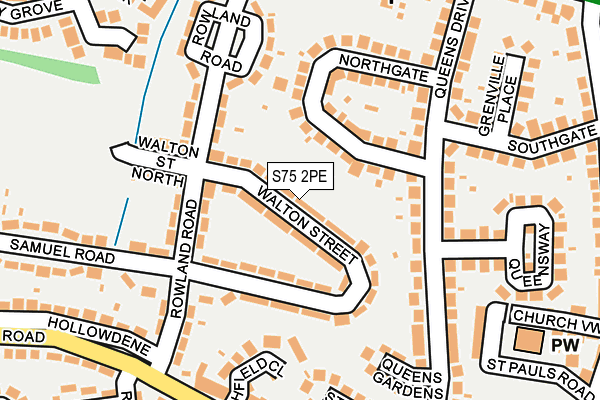 S75 2PE map - OS OpenMap – Local (Ordnance Survey)