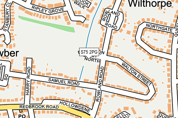 S75 2PG map - OS OpenMap – Local (Ordnance Survey)