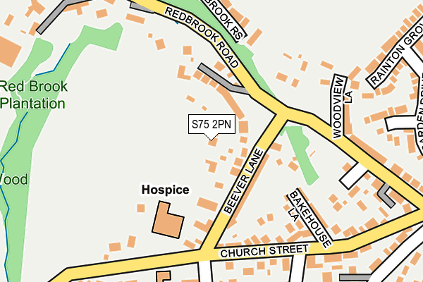 S75 2PN map - OS OpenMap – Local (Ordnance Survey)