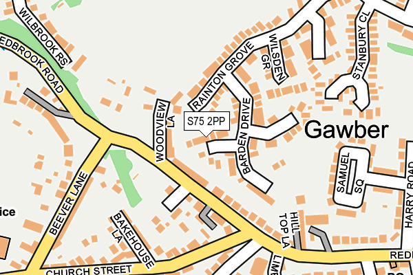 S75 2PP map - OS OpenMap – Local (Ordnance Survey)