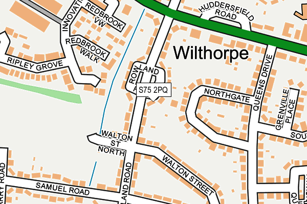 S75 2PQ map - OS OpenMap – Local (Ordnance Survey)