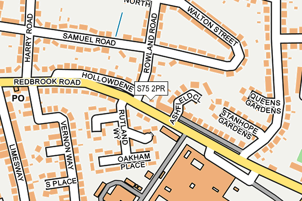 S75 2PR map - OS OpenMap – Local (Ordnance Survey)