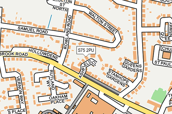 S75 2PU map - OS OpenMap – Local (Ordnance Survey)