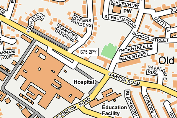 S75 2PY map - OS OpenMap – Local (Ordnance Survey)