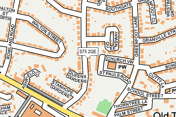 S75 2QE map - OS OpenMap – Local (Ordnance Survey)