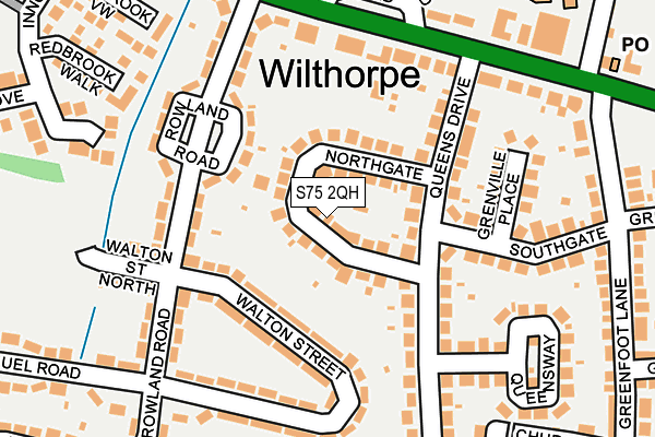 S75 2QH map - OS OpenMap – Local (Ordnance Survey)