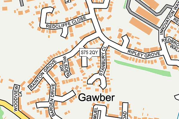 S75 2QY map - OS OpenMap – Local (Ordnance Survey)